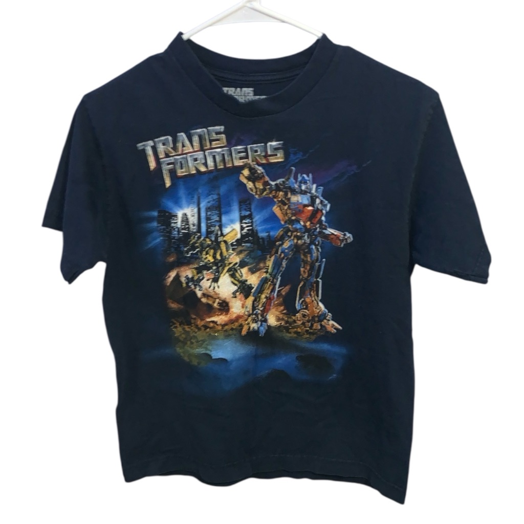Transformers Dark Of The Moon Boys Large TShirt Navy Blue Short Sleeve